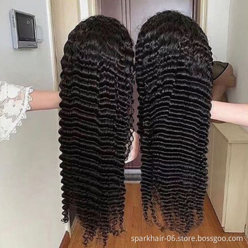 Raw Mink Indian Virgin Hair Glueless Body Wave Deep Wave Perruque Full Lace Human Hair Wigs Vendors